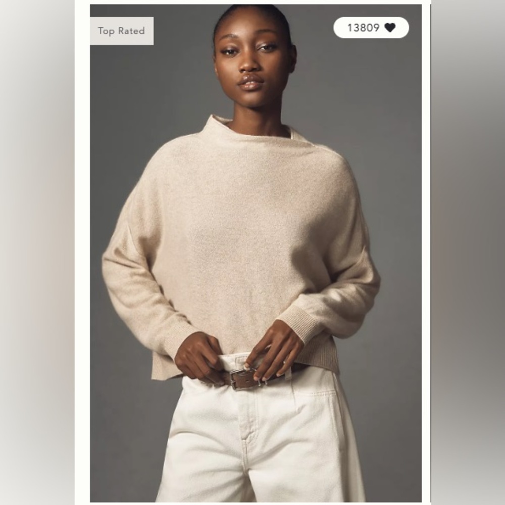 Pilcro Cashmere Mock-Neck Sweater Size Large